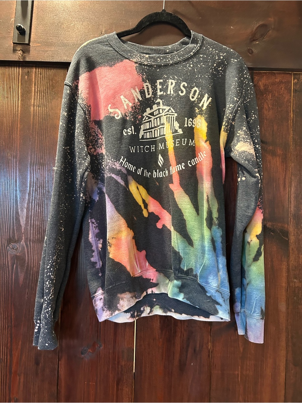 Sanderson Witch Museum Reverse Rainbow Tie-Dye Sweatshirt Crew